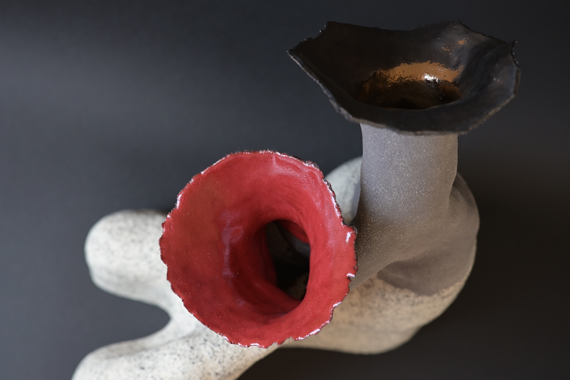Detail of The Other Within showing metallic glaze