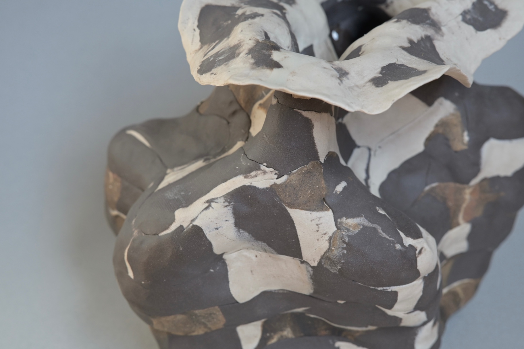Detail of Unearthed showing marbled stoneware layers