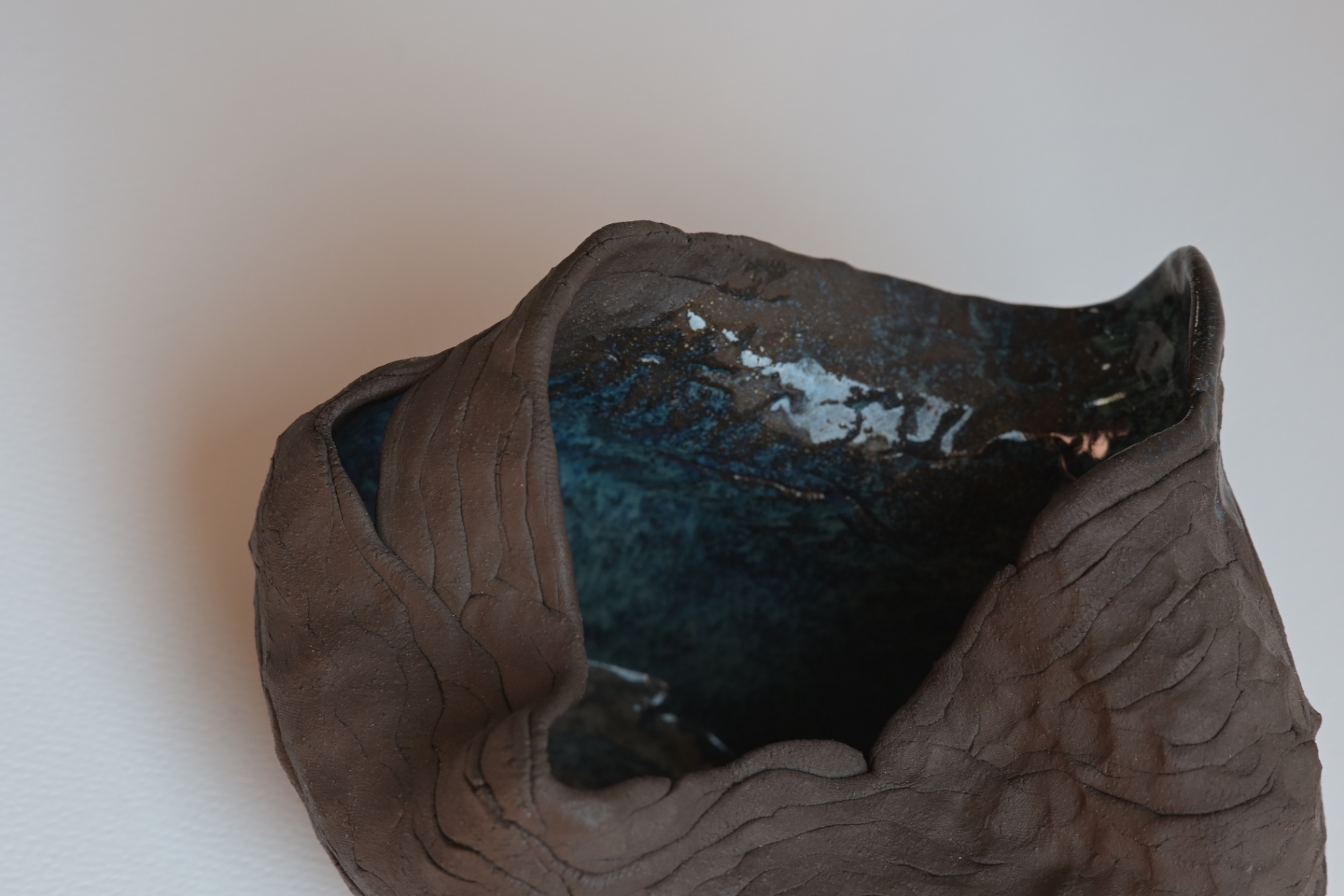Detail of Inner Weather showing marbled stoneware layers