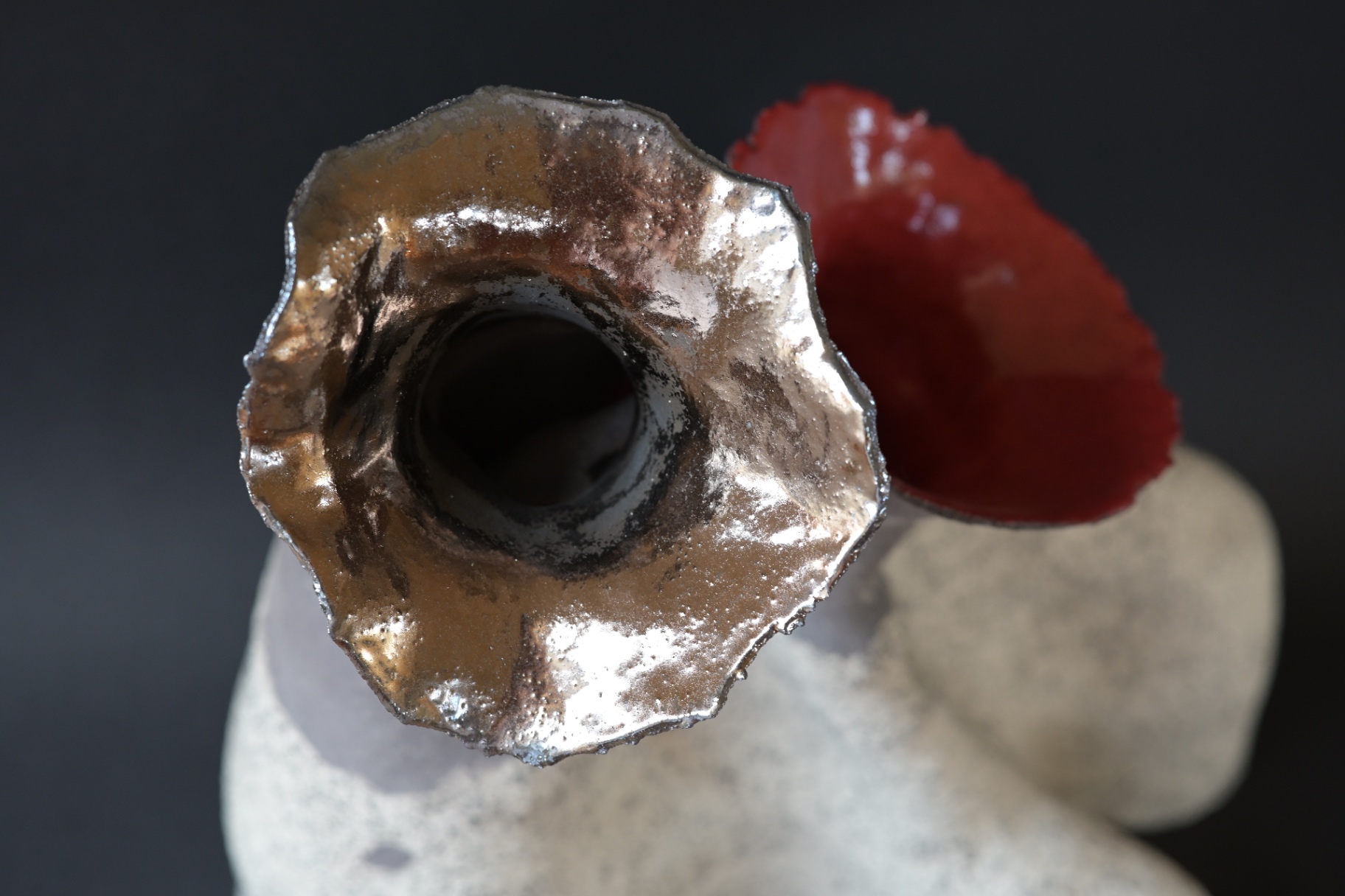 Detail of The Other Within showing marbled stoneware layers